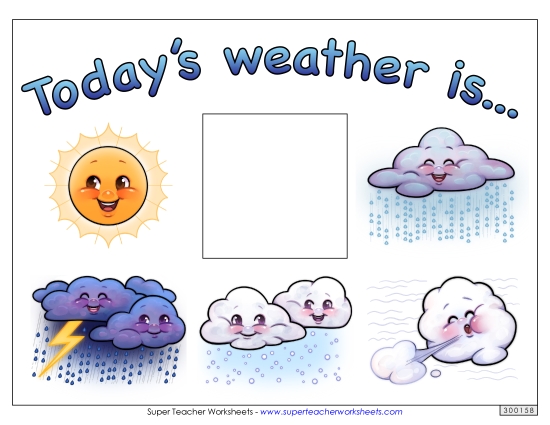 Daily Weather Chart (Color) Worksheet