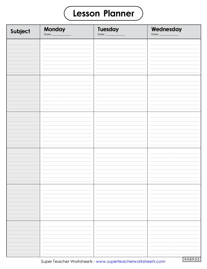 Teachers\' Lesson Planner Free Teachingtools Worksheet