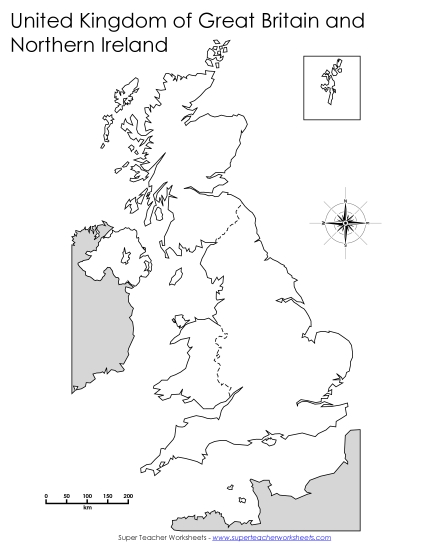United Kingdom - Blank Map Uk Worksheet