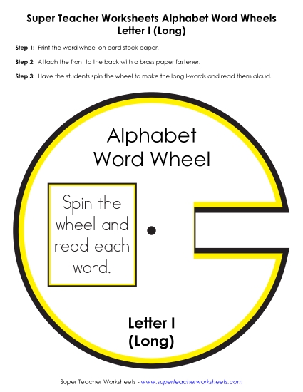 Long I -  Word Wheel Word Wheels Worksheet