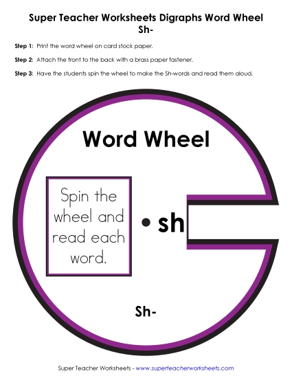 Sh -  Word Wheel Word Wheels Worksheet