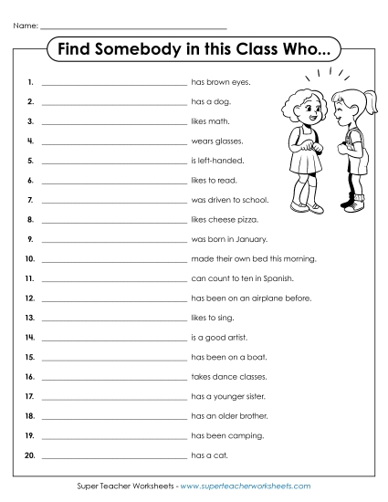 Classroom Friends Game Free Backtoschool Worksheet