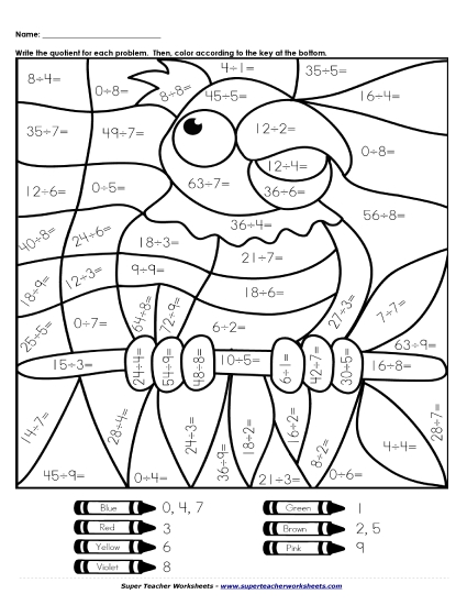 Division: Parrot Worksheet