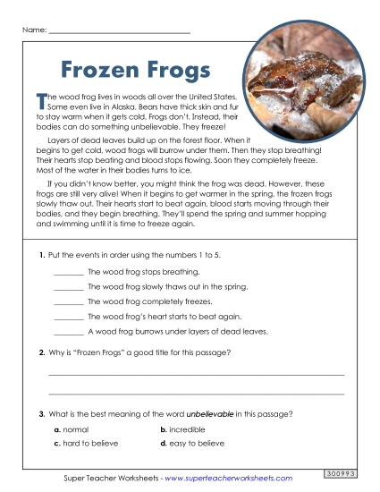 Frozen Frogs (Short, Nonfiction)
