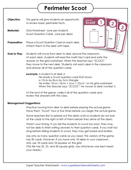 Game: Perimeter Scoot! Worksheet
