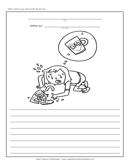 Father\'s Day - Mug Writing Storypics Worksheet