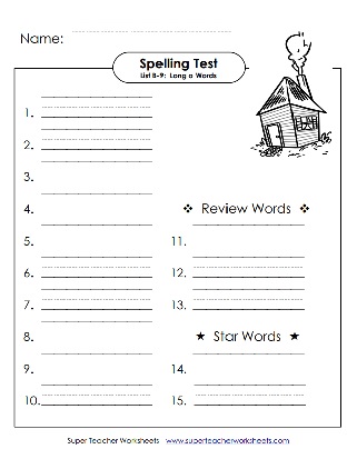 2nd Grade Spelling Test Template 2nd Grade Spelling Test Template